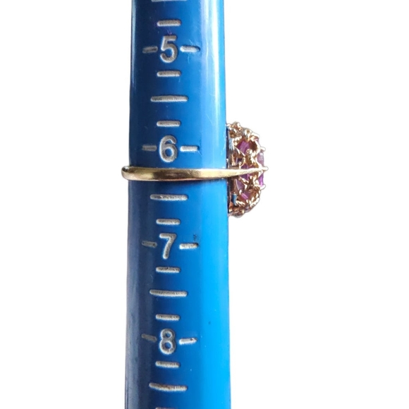 Vintage 10k Gold Filigree Large Ornate Amethyst Ring - Picture 4 of 5